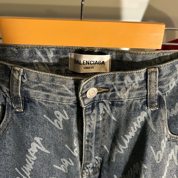 Balenciaga All Over Logo Denim Jeans - Picture 3 of 6